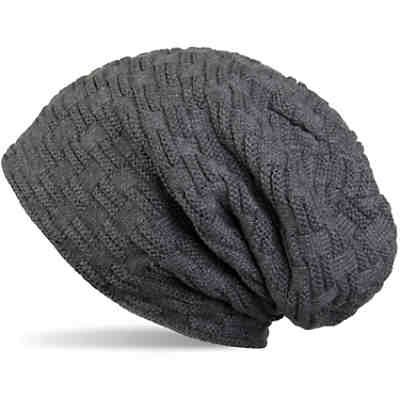 Feinstrick Beanie mit Flecht Muster und Teddyfleece
