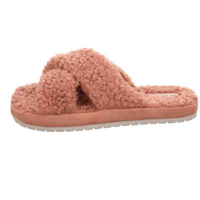 Damen Hausschuhe Slipper Cozy Slide Hausschuh Gemütlich Puschen Textil uni Hausschuhe 2
