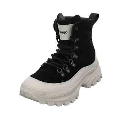 Damen Stiefeletten Schuhe Jace Lace Up Boots Elegant Freizeit Lederkombination uni Schnürstiefeletten