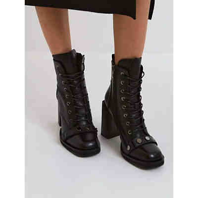 Schnürstiefelette Leather high heel ankle boots Klassische Stiefeletten 2