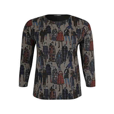 Langarmshirt Langarmshirt mit Allover-Muster Langarmshirts