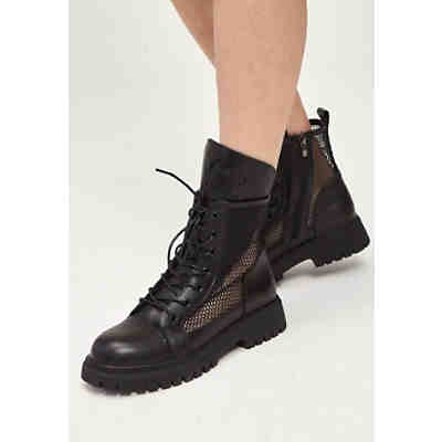 Schnürstiefelette Laser cut leather Ankle Boots Klassische Stiefeletten 2