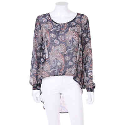 Second Hand - Vokuhila-Chiffon-Bluse mit floralem Muster Damen Gr. M