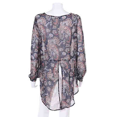 Second Hand - Vokuhila-Chiffon-Bluse mit floralem Muster Damen Gr. M 2