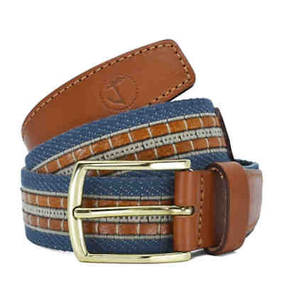 Herren Scotia Segeltuch und Ledergürtel Braun und Blau
