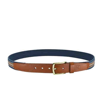 Herren Scotia Segeltuch und Ledergürtel Braun und Blau 2