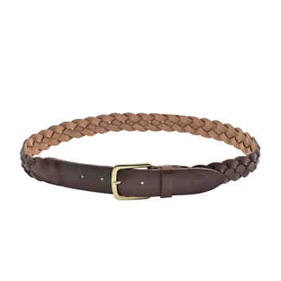 Geflochtener Ledergürtel für Herren Braun 2