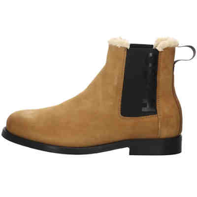 Damen Stiefel Schuhe Noah Chelsea Boots Elegant Freizeit Logoschriftzug Veloursleder uni Klassische Stiefel 2