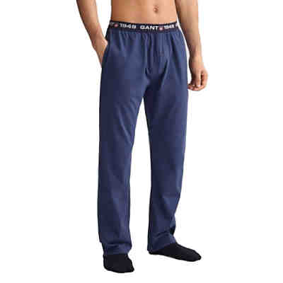 Herren Schlafhose - Retro Shield Pajama Pants, Pyjamahose, Baumwolle, uni Jogginghosen