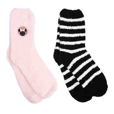 Disney - Minnie Mouse Kuschelsocken Flauschige Wintersocken Socken (2er Pack) Kuschelsocken