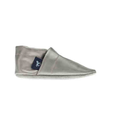 Krabbelschuhe / Lederpuschen / Hausschuhe Uni Grau Krabbelschuhe