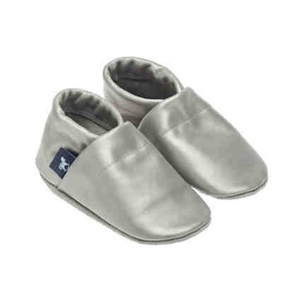 Krabbelschuhe / Lederpuschen / Hausschuhe Uni Grau Krabbelschuhe 2