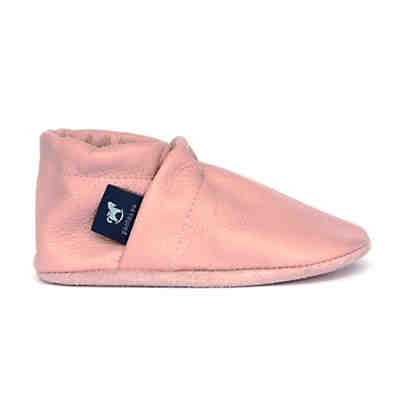 Krabbelschuhe / Lederpuschen / Hausschuhe Uni Rosa Krabbelschuhe