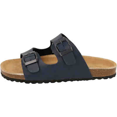 Kinder Schuhe Sandalen Pantoletten Lederfußbett 474-006 Navy Pantoletten 2