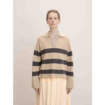 Pullover & Strickjacken Gestreifter Pullover mit Polokragen Pullover 2