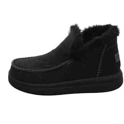 Damen Stiefel Schuhe Denny Boots Elegant Freizeit Leder-/Textilkombination uni Klassische Stiefel 2
