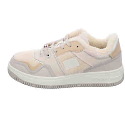 Damen Sneaker Schuhe Warm Basket Sneaker Sport Halbschuhe Leder-/Textilkombination uni Sneakers Low 2