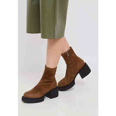 High-Heel-Stiefelett Suede block heel ankle boots Klassische Stiefeletten 2
