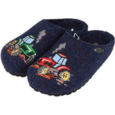 Jungen Schuhe 542-345 Pantoffeln Clogs Hausschuhe Trecker Navy Hausschuhe