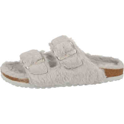 274-979 Damen Schuhe Plüsch Pantoffeln Hausschuhe gefüttert Grau Hausschuhe 2