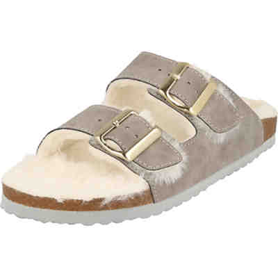 274-975 Damen Schuhe Pantolette Hausschuhe gefüttert Lt.Grey Hausschuhe