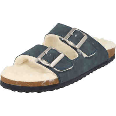 274-975 Damen Schuhe Pantolette Hausschuhe gefüttert Navy Hausschuhe