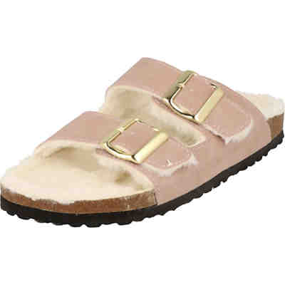 274-975 Damen Schuhe Pantolette Hausschuhe gefüttert Rosa Hausschuhe