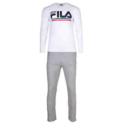 Herren Pyjama Set - Schlafanzug, Rundhals-Ausschnitt, lang, Logo, Jersey Pyjamahosen