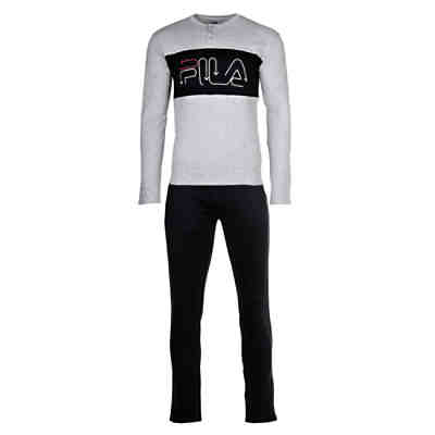 Herren Pyjama Set - Schlafanzug, Knopfleiste, Logo, Interlock Pyjamahosen