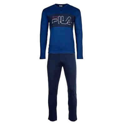 Herren Pyjama Set - Schlafanzug, Knopfleiste, Logo, Interlock Pyjamahosen