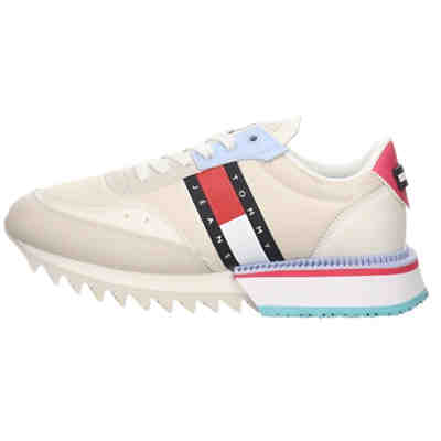 Damen Schnürhalbschuhe Sneaker Freizeit Sport Schuhe Leder-/Textilkombination uni Schnürschuhe 2