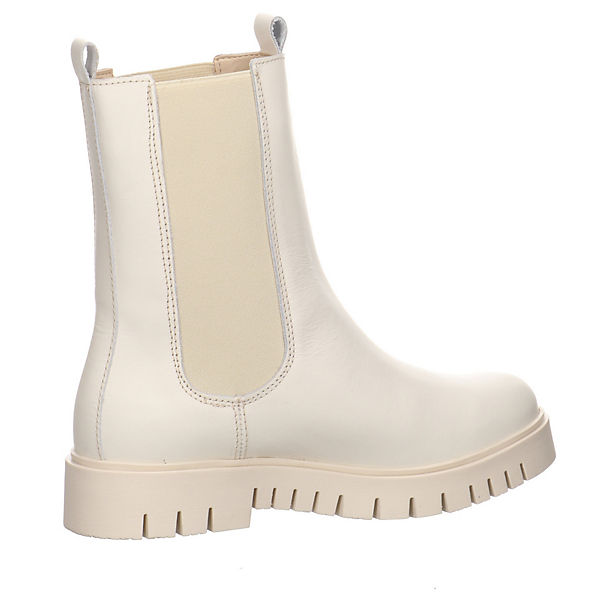 Long Chelsea Boots Logostickerei Leder-/Textilkombination uni Chelsea Boots