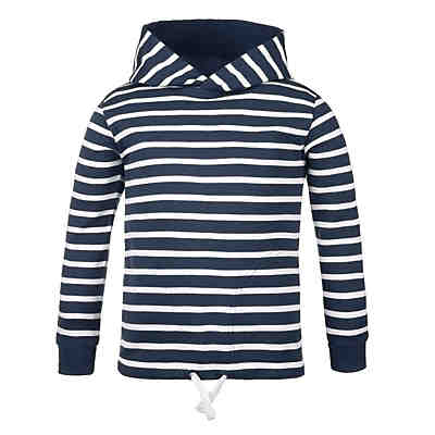Bretonisches Kapuzenshirt mit Streifen - Gestreiftes Langarm-Shirt mit Kapuze (85) blaumel. - weiß