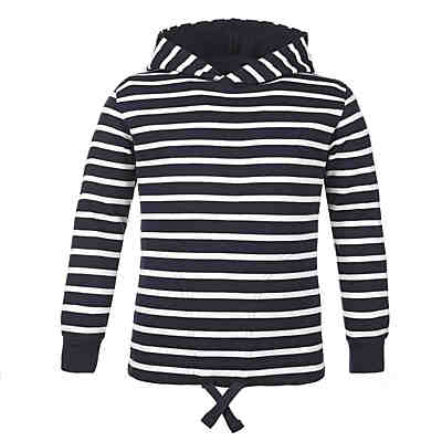 Bretonisches Kapuzenshirt mit Streifen - Gestreiftes Langarm-Shirt mit Kapuze (05) blau / weiß
