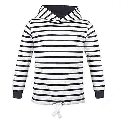 Bretonisches Kapuzenshirt mit Streifen - Gestreiftes Langarm-Shirt mit Kapuze (04) weiß / blau