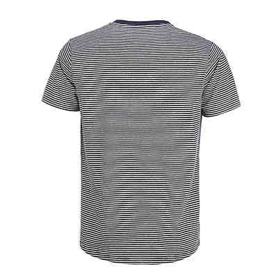 T-Shirt gestreift - Kurzarm-Shirt mit Streifen und Rundhalsausschnitt (56) blau / graumelange 2