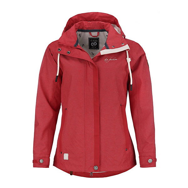 Funktionsjacke Greetsiel mit Anker-Print-Innenfutter und abnehmbarer Kapuze rot melange