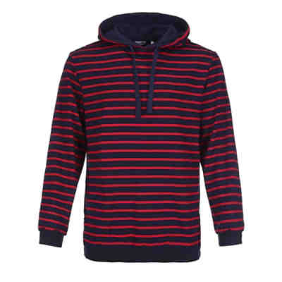 Bretonisches Kapuzenshirt mit Streifen - Gestreiftes Langarm-Shirt mit Kapuze (13) blau / rot