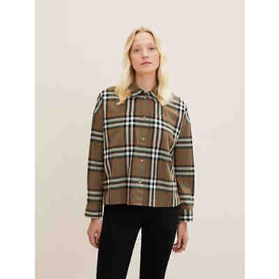 Blusen & Shirts Loose Fit Hemdbluse mit Karomuster Langarmblusen 2
