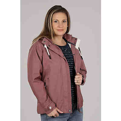 Funktionsjacke Greetsiel mit Anker-Print-Innenfutter und abnehmbarer Kapuze beere melange 2