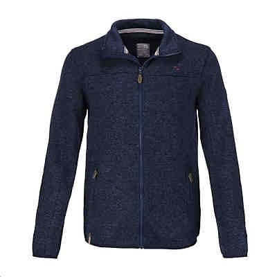 Strickfleecejacke Uni mit Stehkragen - Fleecejacke mit Reißverschluss & Taschen (16) marine