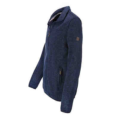 Strickfleecejacke Uni mit Stehkragen - Fleecejacke mit Reißverschluss & Taschen (16) marine 2