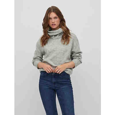 Rollkragen Strickpullover Basic Sweater mit Schlitzen VICILIA