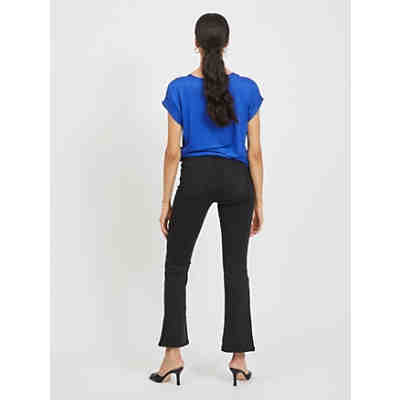 Satain Blusen T-Shirt Kurzarm Basic Top Glänzend VIELLETTE 2