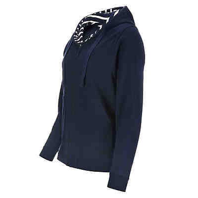 Kapuzenjacke unifarben - Sweatjacke mit Kapuze, Reißverschluss und Taschen (16) blau 2