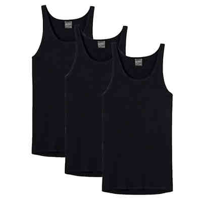 Herren Unterhemd 3er Pack - Sport-Jacke, ohne Arm, Original Feinripp, einfarbig Unterhemden
