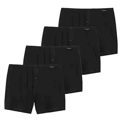 Herren Boxershorts 4er Pack - Shorts, Single Jersey, unifarbig, S-4XL Boxershorts
