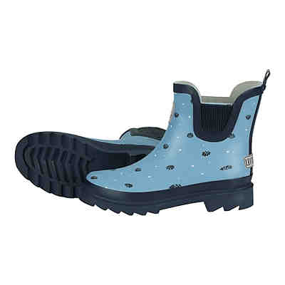 Gummistiefelette mit Muschel Allover-Druck - Regenstiefellette mit Anziehilfe hellblau 2