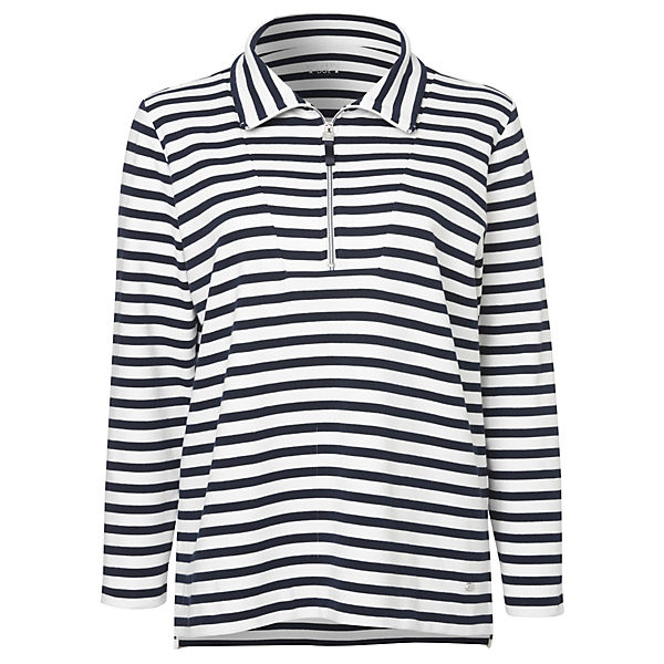 Shirt Zeitloses Sweatshirt mit gestreiftem Allover-Muster