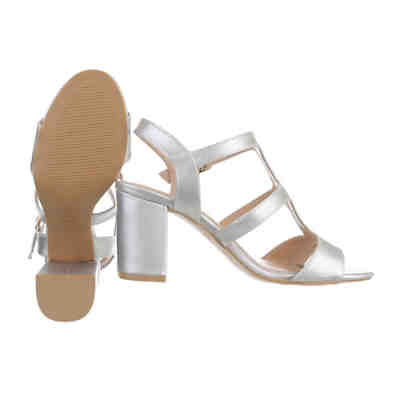 Sandalen & Sandaletten Schnalle, Blockabsatz, Metallisch, Riemen 2